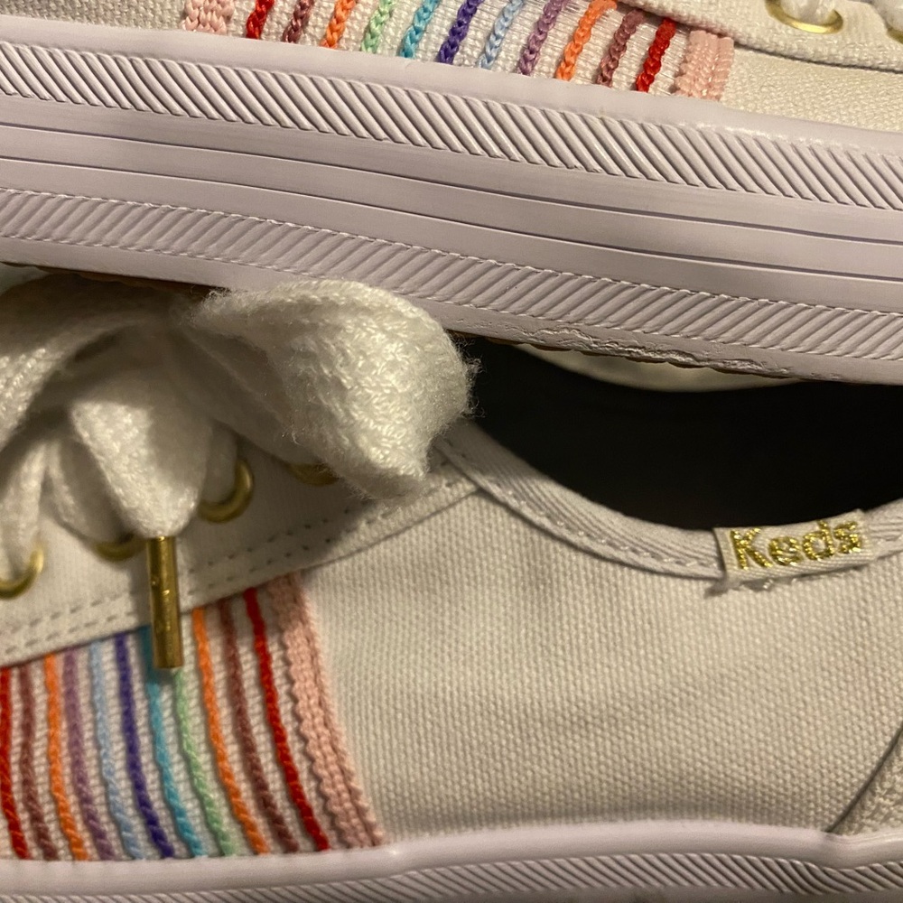 Keds White Sneakers with Rainbow Stripes - Picture 5 of 7